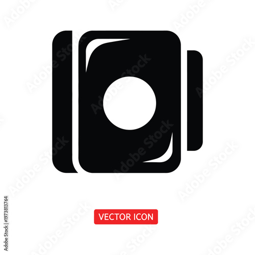 Modern stylized icon of a smartphone with a circular camera lens