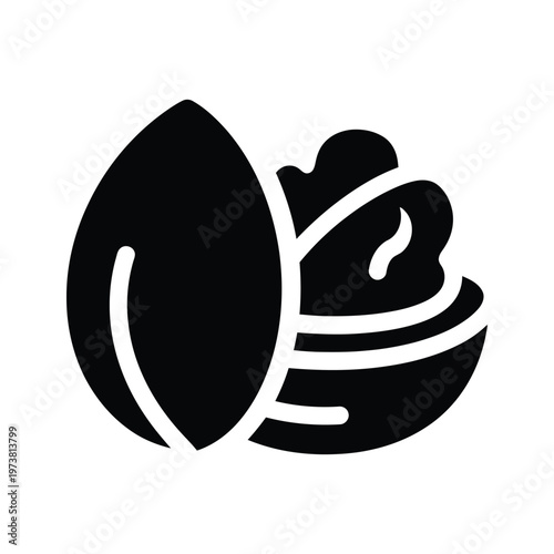 Black and white icon of a stylized egg with a chick emerging from it