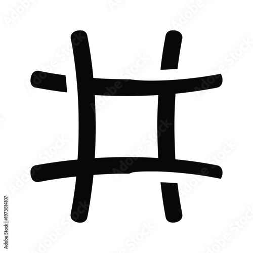 Ancient petroglyph drawing resembling a stylized chair or throne symbol