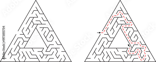 Triangle Maze Puzzle Solution Complex Labyrinth Game Challenge