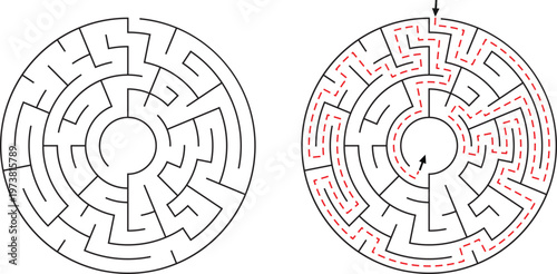 Circular Maze Puzzles Challenge Problem Solving Skills