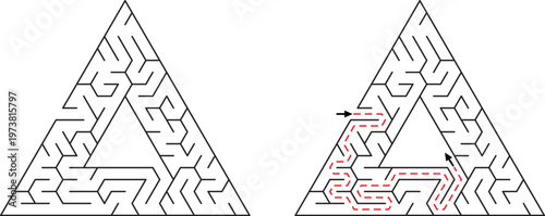 Triangle Maze Puzzle Solution Complex Labyrinth Game Challenge