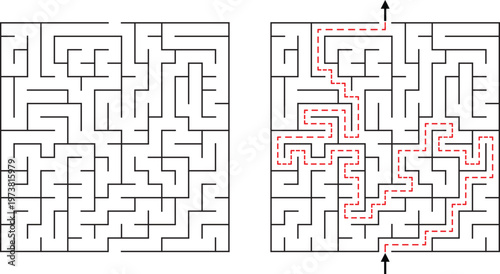 Maze Puzzle Solution Game Challenge Complex Labyrinth