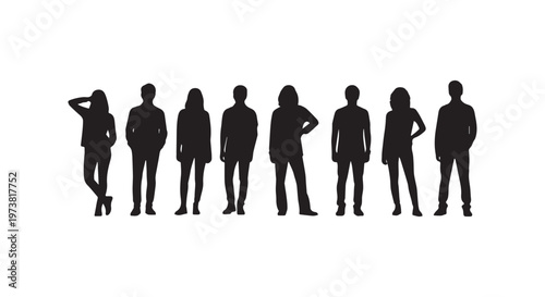 Silhouettes of diverse individuals symbolizing unity and representation across different backgrounds