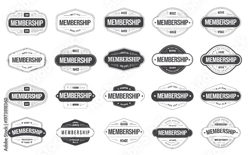 Creative vintage membership badge designs for clubs or organizations Vector