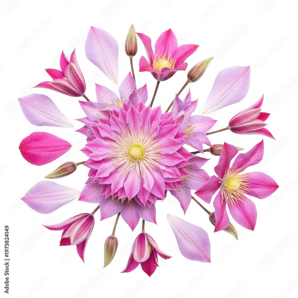 Obraz premium A vibrant close-up of a blooming pink protea flower with delicate petals.