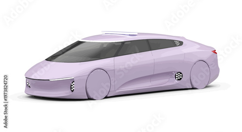 Modern Electric Car Side View.