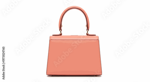Pink leather handbag with gold hardware.