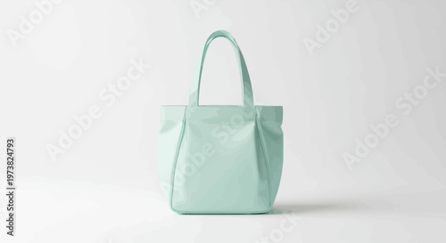 Mint green leather small handbag.