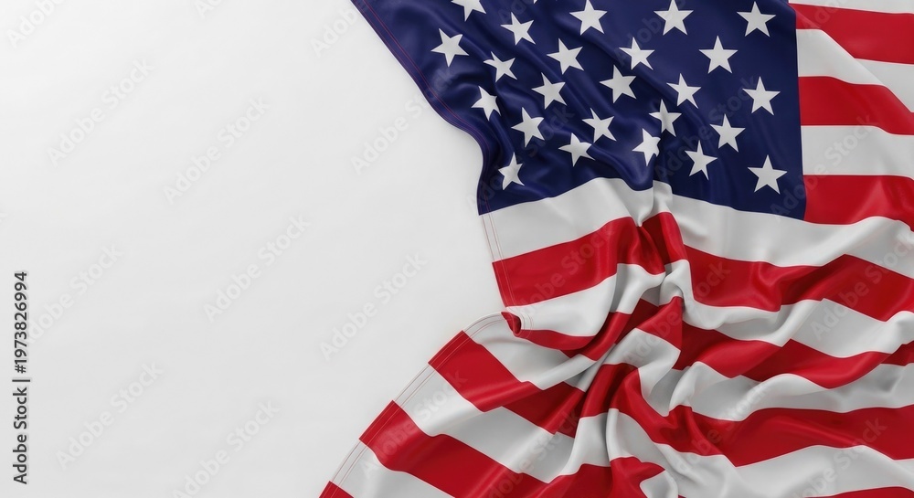 Fototapeta premium American flag drapery a close up of stars and stripes