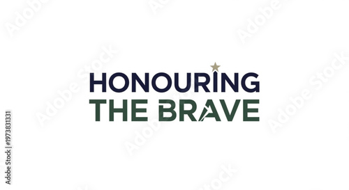 A vector graphic illustration of a patriotic logo honouring the brave with a star