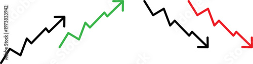 Visual representation of market trends showing upward, stable, and downward movements