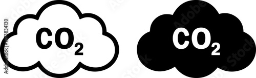 Visual representation of carbon dioxide emissions from different sources illustrated by clouds