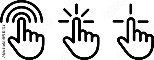 Three common hand gestures used for interacting with touchscreen devices