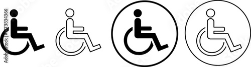Variations of the international symbol of access for disabled individuals