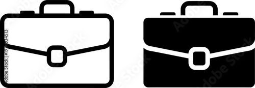 Contrasting designs of a classic briefcase in positive and negative space styles