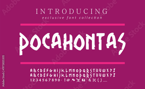 фотографія pocahontas vector font features neon styling with refined letter structure designed for advertising