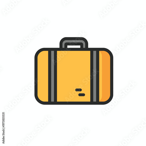 A yellow suitcase with a simple design, perfect for travel