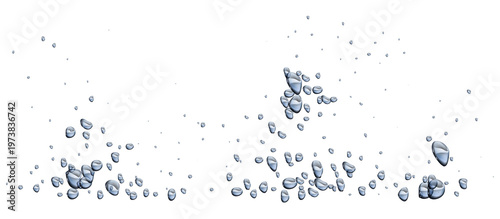 Valokuva Abstract composition of translucent liquid droplets and tiny splash elements sca
