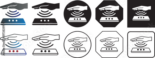 Motion sensor icon set vector collection.