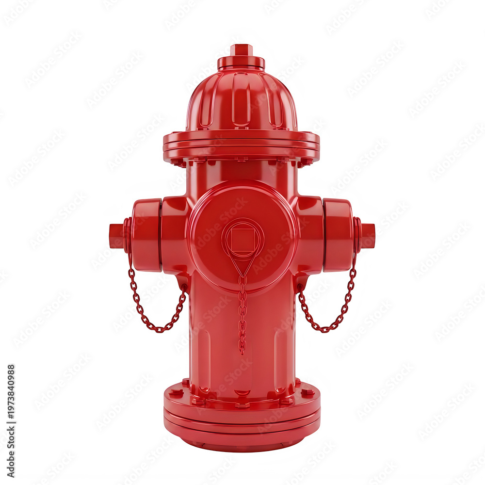 Fototapeta premium Red plastic sprinkler with multiple spray patterns for watering lawns