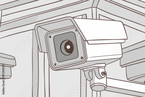 Surveillance Camera Monitoring Privacy Concept Vector Illustration