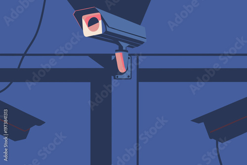 Surveillance Camera Monitoring Privacy Concept Vector Illustration