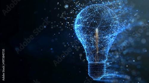 An artistic representation of an illuminated idea, innovation, and enlightenment