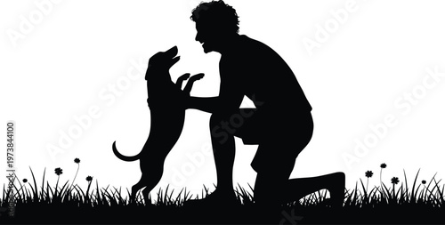 Gardener silhouette set featuring male laborers raking leaves, watering plants, digging, and planting for backyard landscaping, yard work, and horticulture.