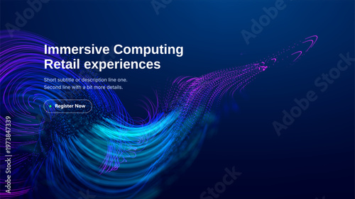 Background wave ai and data abstract blue with network digital tech. Intelligence 3d technology and ripple flow concept with sustainable voice line. Neon bg medical and light dot artificial.