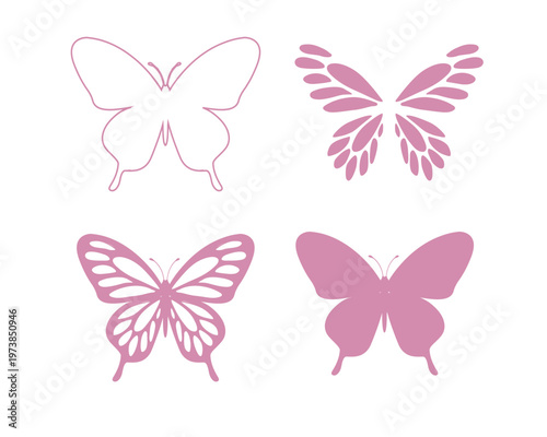 set of butterflies flock of butterfly