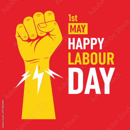 May day celebration a raised fist symbolizing workers' rights and solidarity