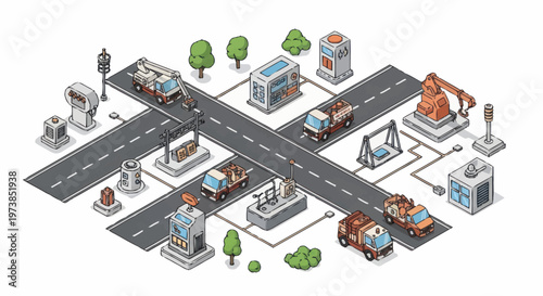 City Road Construction Work Site.