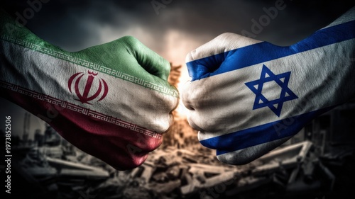 Wallpaper Mural Two Fists Clashing Representing Geopolitical Conflict and Tension between Nations Torontodigital.ca