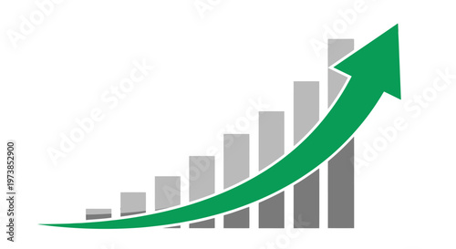 Green arrow pointing up on graph.