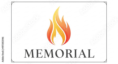 A minimalist vector graphic illustration of a memorial flame icon with a simple design