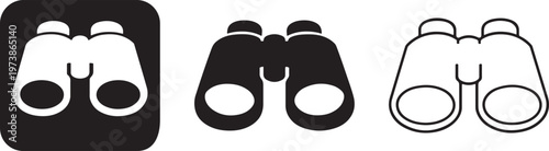 Binocular field glasses flat vector icon design.