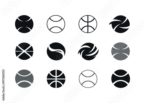 lacrosse. Icon set. Set Logo of lacrosse: lacrosse ball. harmonious logo variations of the same emblematic concept, each with different artistic interpretation