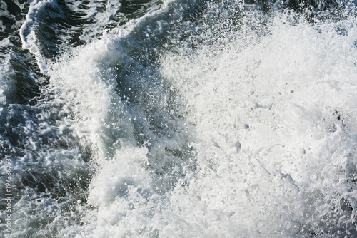 Obraz na płótnie Close-Up of Exploding Ocean Wave With White Sea Spray