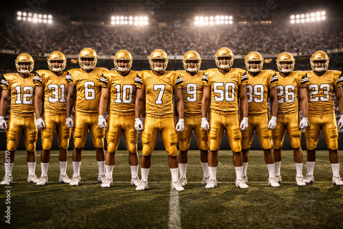 Golden Team Standing Ready For Game