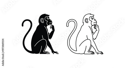 Monkey Gestures Guide: Body Language Secrets Vector