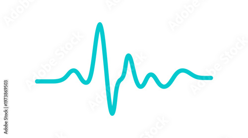 An artistic medical illustration featuring a heart-shaped cardiogram pulse wave on an EKG monitor chart representing a healthy heartbeat rate through a digital electrocardiogram line.