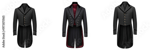 Obraz na płótnie Edwardian Morning Coat Jacket - Formal Daywear Coat Veste de jour Chaqueta de mañana Early 20th Century Historical Fashion Elegant Wedding Outerwear Apparel