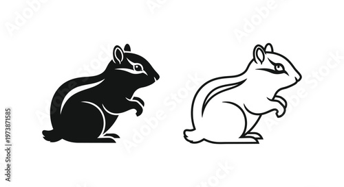 Chipmunk Illustration: Cute Animal Vector Designs Vector