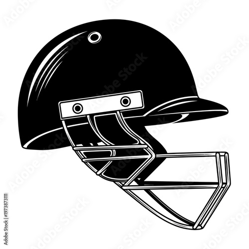 Cricket helmet offers protection during sports.