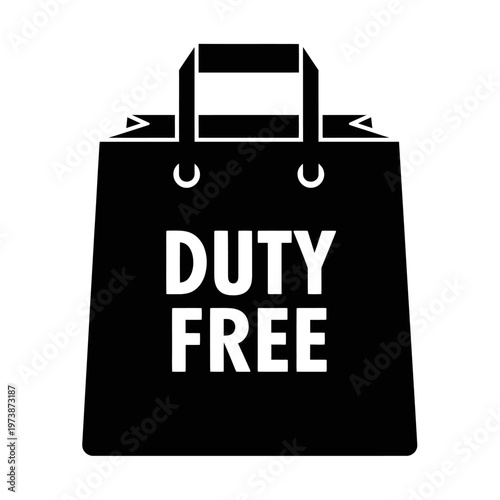 Duty-free shopping bag symbolizes tax-exempt retail opportunities for travelers.