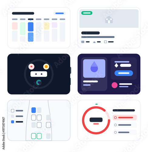 Collection of Minimalist UI UX Dashboard Widget Components