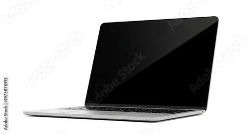 Notebook with isolated blank screen.
