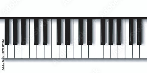 Closeup of piano keyboard keys only.