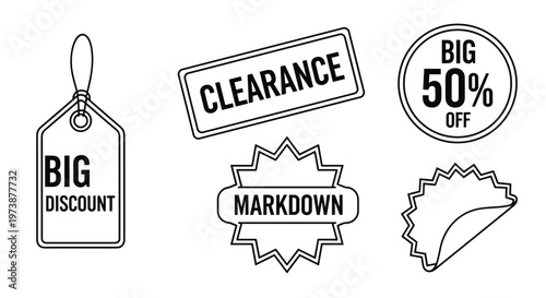 Discount Labels and Signs Collection.